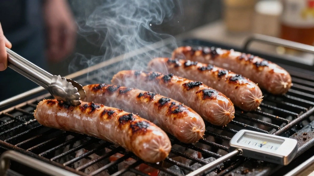 Sai Krok Isan - Traditional Thai Fermented Sausage Street Food Recipe - Step 6: Grill the Sausages 1