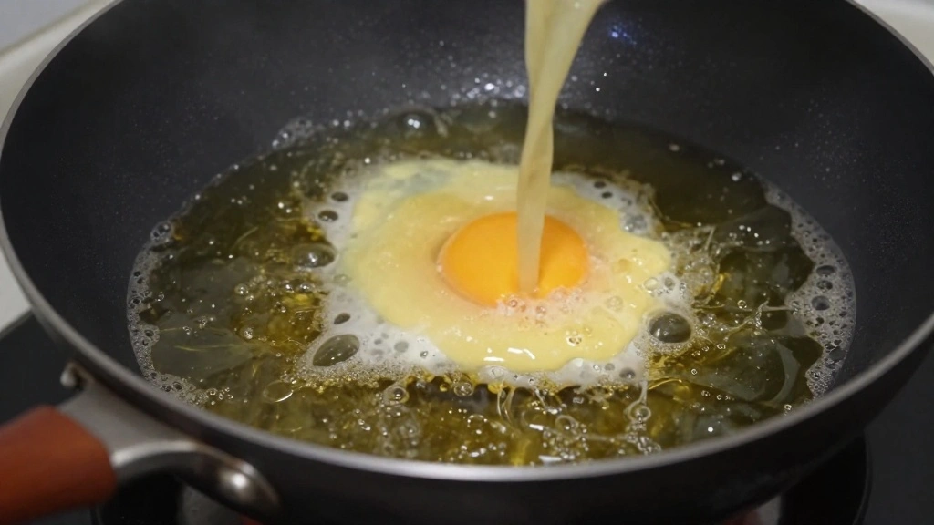 Thai Kai Jeow - Crispy Thai Omelette with Fish Sauce (Quick 10-Minute Recipe) - Step 3: Pour the Egg Mixture 1