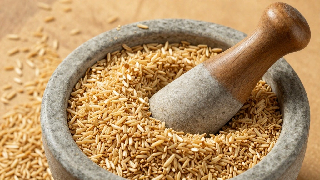 Thai Nam Tok Moo - Grilled Pork Waterfall Salad with Lime & Toasted Rice - Step 4: Grind Toasted Rice 1