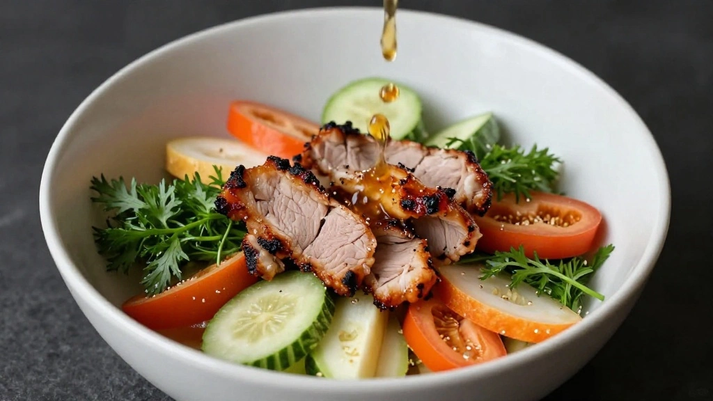 Thai Nam Tok Moo - Grilled Pork Waterfall Salad with Lime & Toasted Rice - Step 7: Assemble the Salad 1