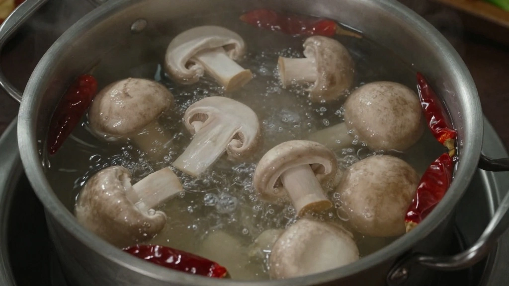 Tom Yum Goong Recipe - Authentic Thai Hot and Sour Shrimp Soup You Can Make at Home - Step 3: Add Mushrooms and Chilies 1