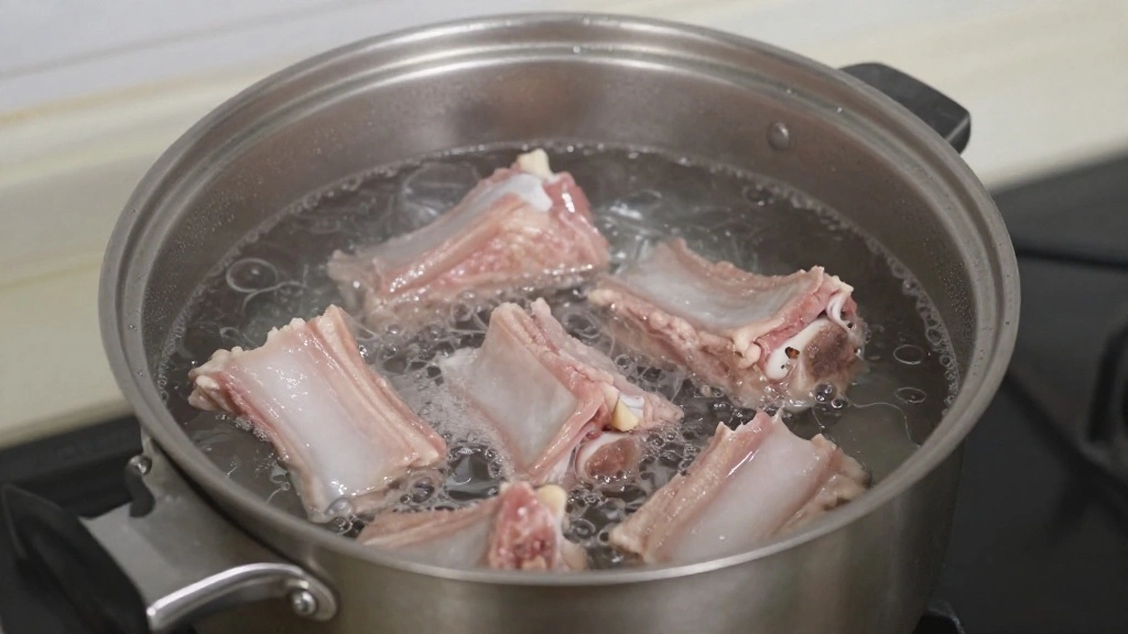 Traditional Chinese Lotus Root Soup – Nourishing and Refreshing Broth - Step 2: Blanch the Pork Ribs 1