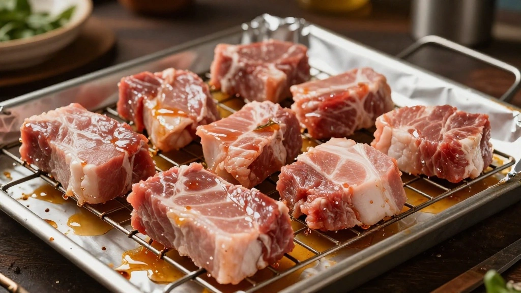Char Siu Recipe Chinese BBQ Pork Made Easy - Step 4: Arrange Pork on Rack 1