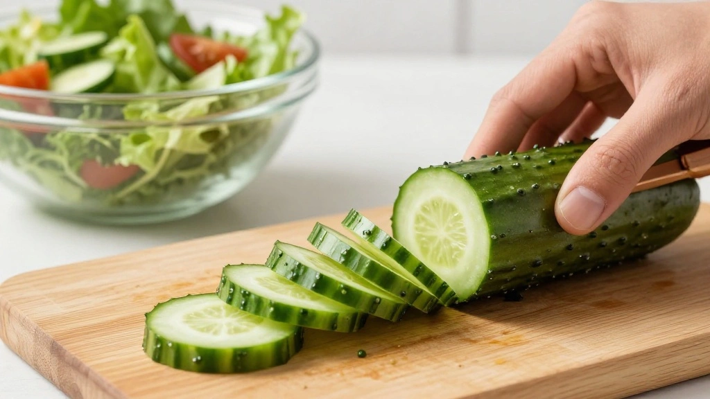 Greek Salad Horiatiki Recipe Fresh Healthy Classic - Step 3: Slice the Cucumber 1