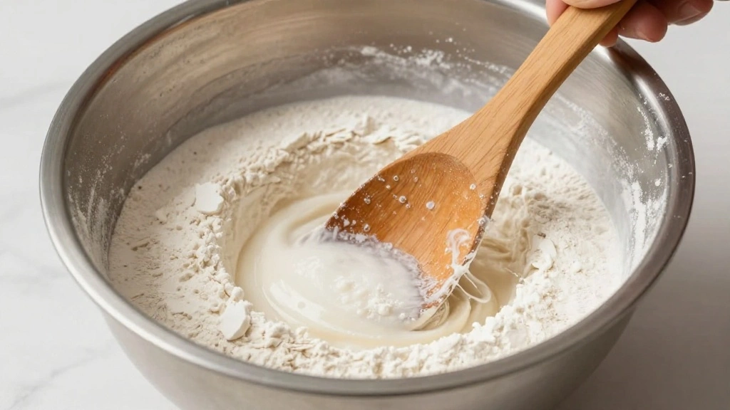 Loukoumades Recipe Greek Honey Donuts Crispy Sweet - Step 3: Mix the Dough 1