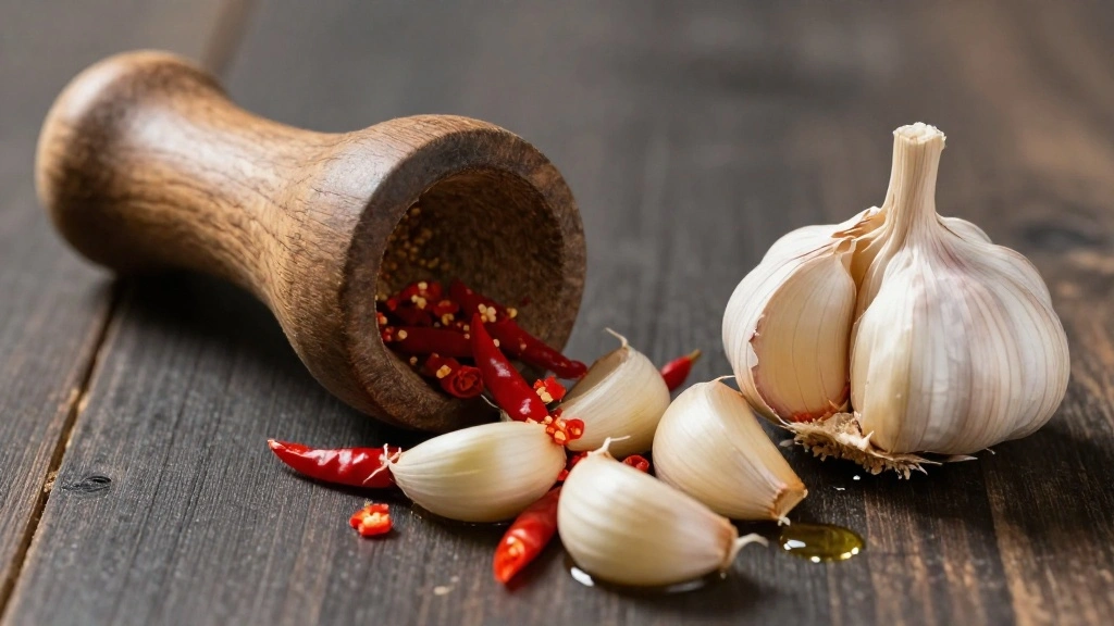 Som Tam Recipe Fresh Thai Papaya Salad in Minutes - Step 3: Crush the Garlic and Chilies 1