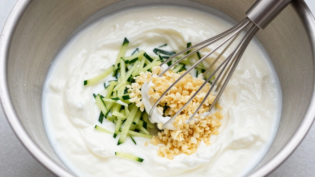 Tzatziki Sauce Recipe Creamy Greek Yogurt Dip - Step 5: Combine Ingredients 1