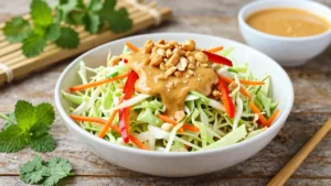 17 Thai Crunch Salad with Peanut Dressing (Addictive)