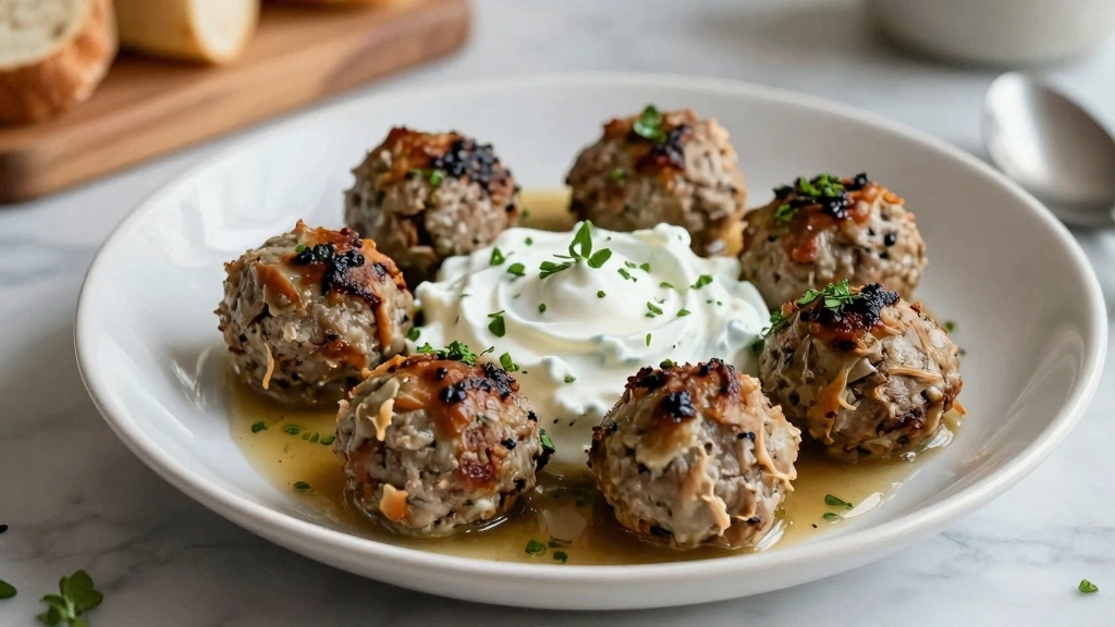 Greek Turkey Meatballs with Tzatziki (Light Option)