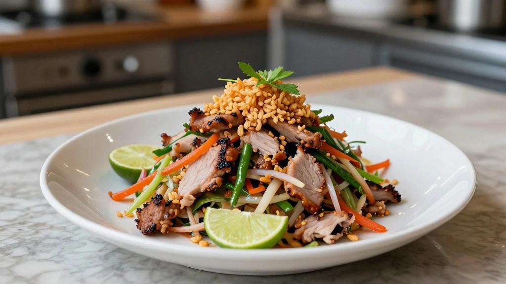 Thai Nam Tok Moo - Grilled Pork Waterfall Salad with Lime & Toasted Rice