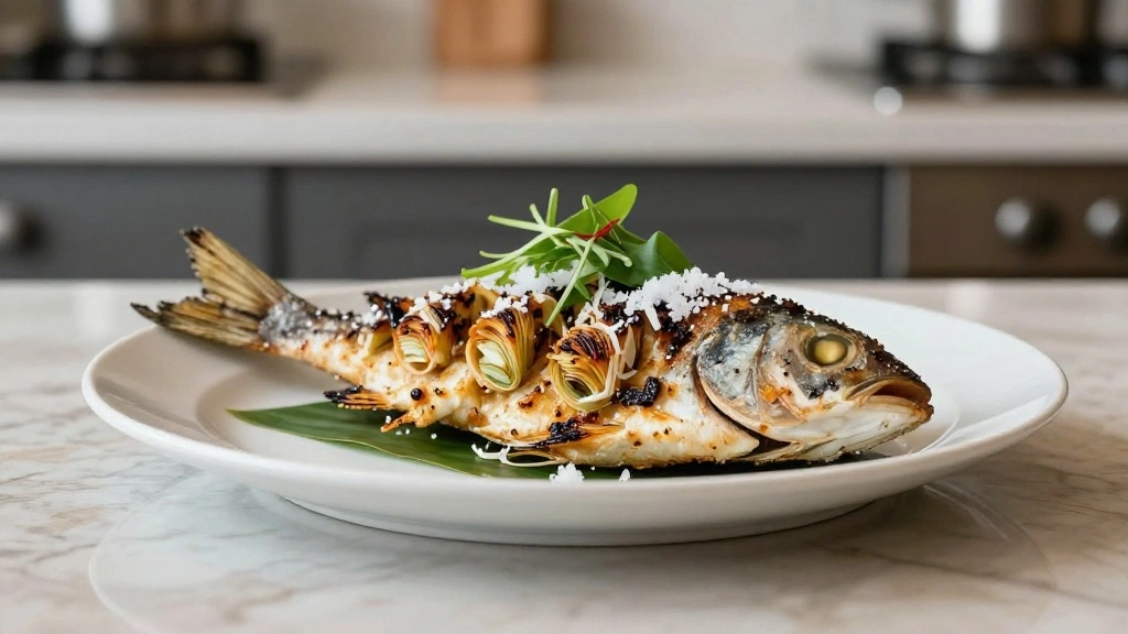 Thai Salt Crusted Grilled Fish (Pla Pao) - Lemongrass Stuffed Street Food Classic