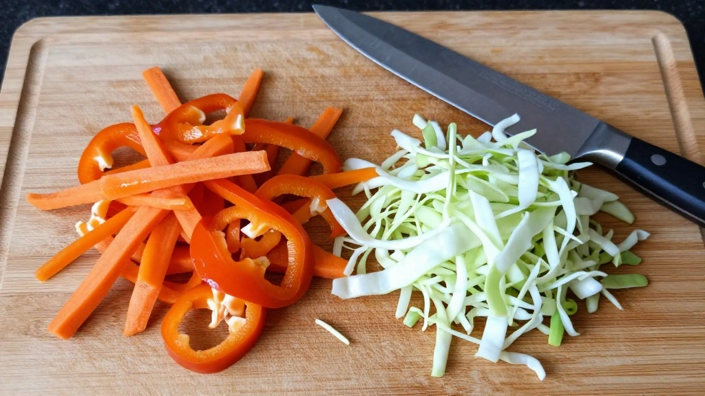 Chinese Bhel (Crispy Indo-Chinese Street Snack) - Step 2: Shred and Slice Vegetables