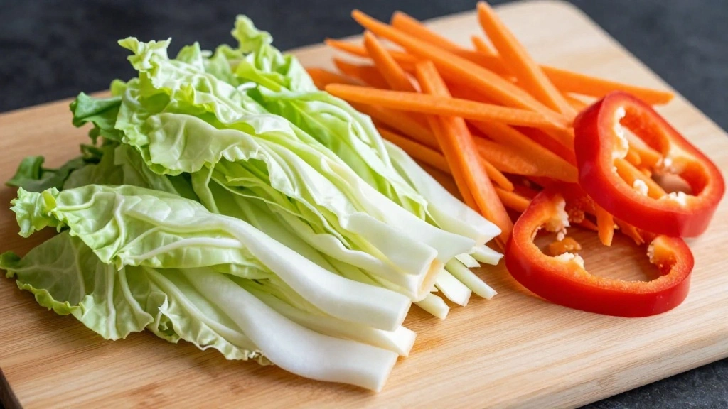 Chinese Cabbage Salad (Crispy, Tangy & Refreshing) - Step 2: Slice the Vegetables