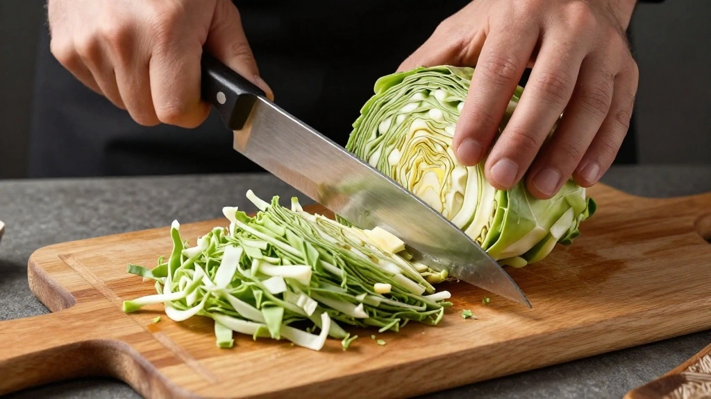 CPK Thai Crunch Salad Copycat (Exact Recipe!) - Step 2: Slice the Cabbage