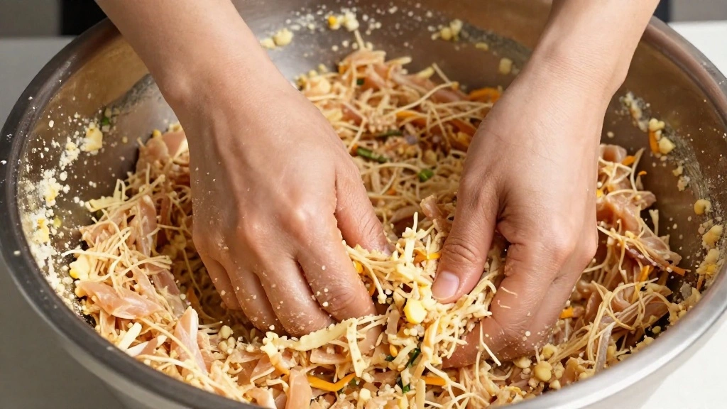 Greek Chicken Meatballs with Tzatziki (Cooling Sauce) - Step 3: Mix Meatball Ingredients