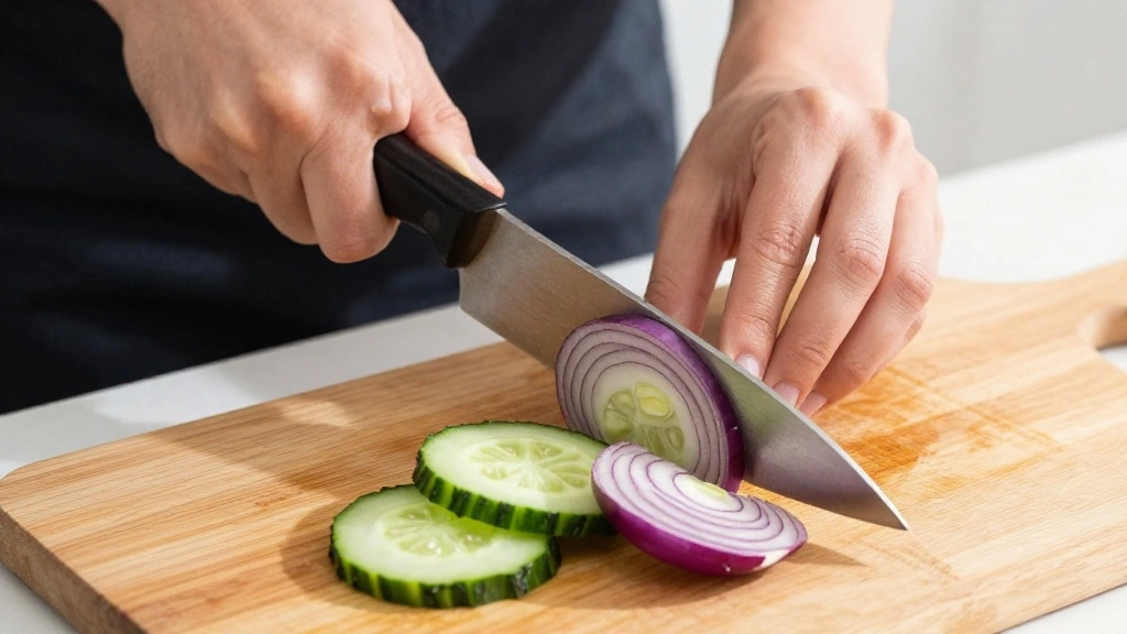 Thai Mango Salad (Sweet Heat Perfection) - Step 3: Slice the Cucumber and Onion