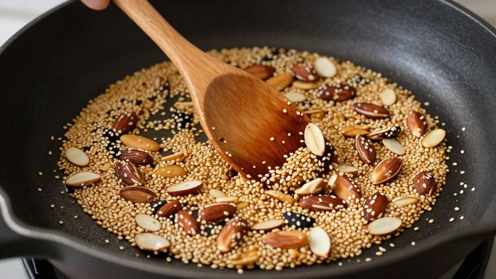 Chinese Cabbage Salad (Sesame Dressing & Crunch) - Step 4: Toast the Nuts and Seeds