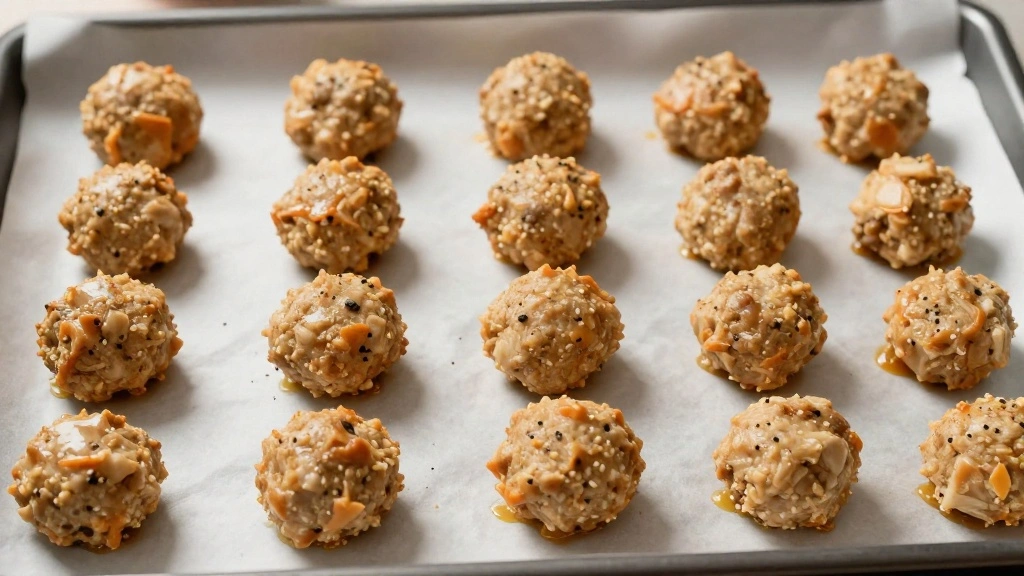 Greek Chicken Meatballs with Tzatziki (Cooling Sauce) - Step 4: Shape Meatballs
