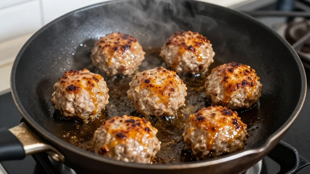 Greek Meatballs with Tzatziki Sauce (Tangy Dip) - Step 4: Cook Meatballs