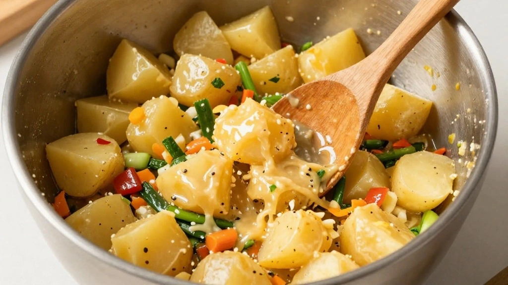 Greek Potato Salad Recipe (Warm or Cold) - Step 5: Combine Ingredients