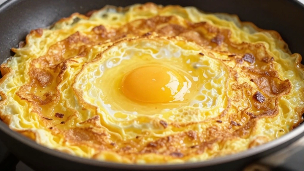 Thai Kai Jeow – Crispy Thai Omelette with Fish Sauce (Quick 10-Minute Recipe) - Step 5: Cook Until Edges are Crisp