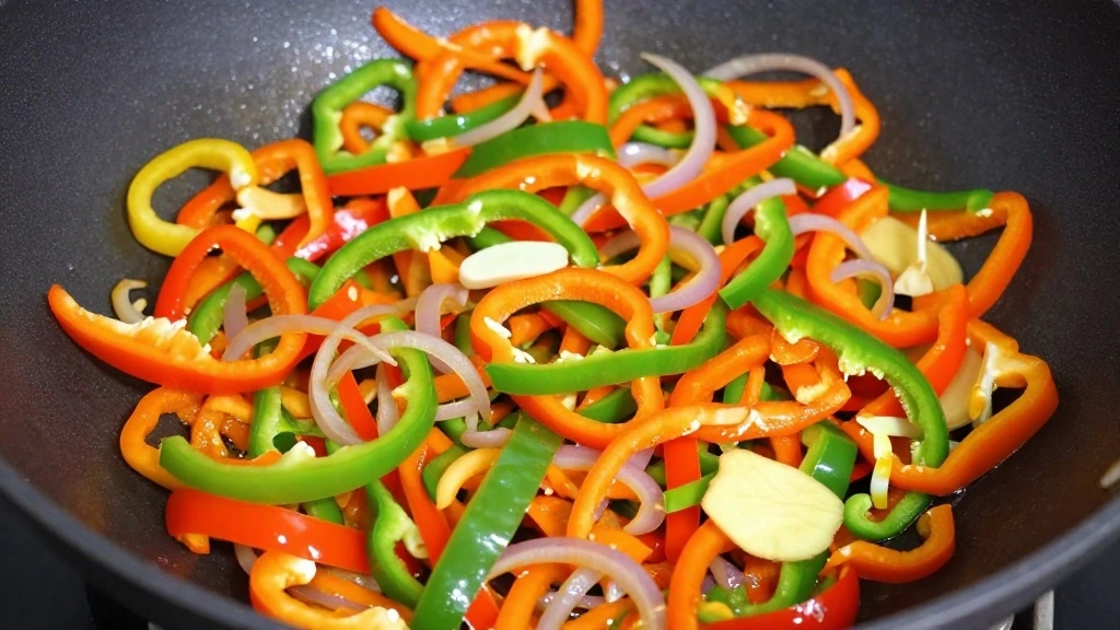 Chinese Pepper Steak (Tender Beef in Savory Sauce) - Step 6: Stir-Fry Vegetables