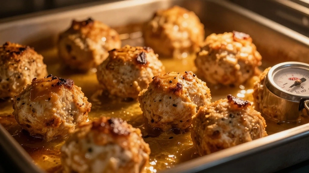 Greek Chicken Meatball Bowls (High Protein) - Step 6: Bake the Meatballs
