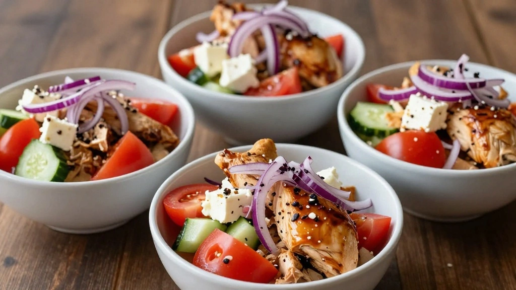 Low-Carb Greek Chicken Bowls (Keto Friendly) - Step 6: Assemble the Bowls