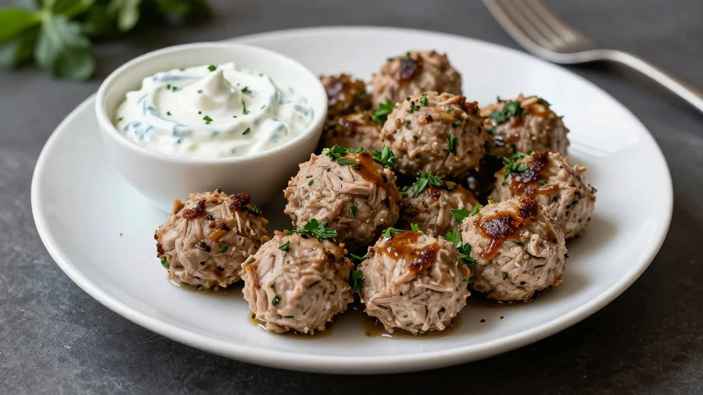 Greek Turkey Meatballs with Tzatziki (Light Option) - Step 7: Plate and Serve