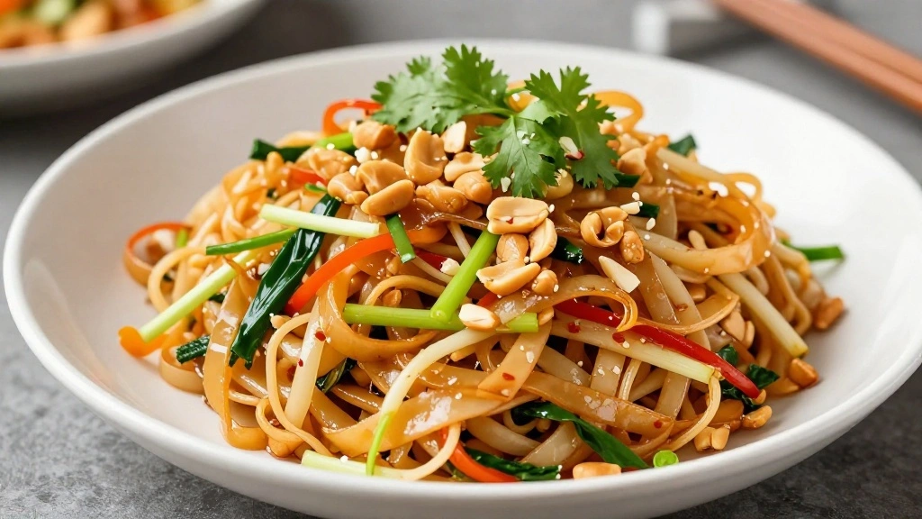Vegetarian Pad Thai Noodles (Crispy & Flavorful) - Step 7: Serve and Garnish