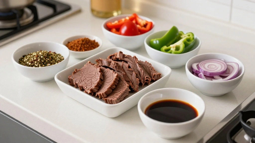 Chinese Pepper Steak (Tender Beef in Savory Sauce) - Step 1: Prepare Ingredients