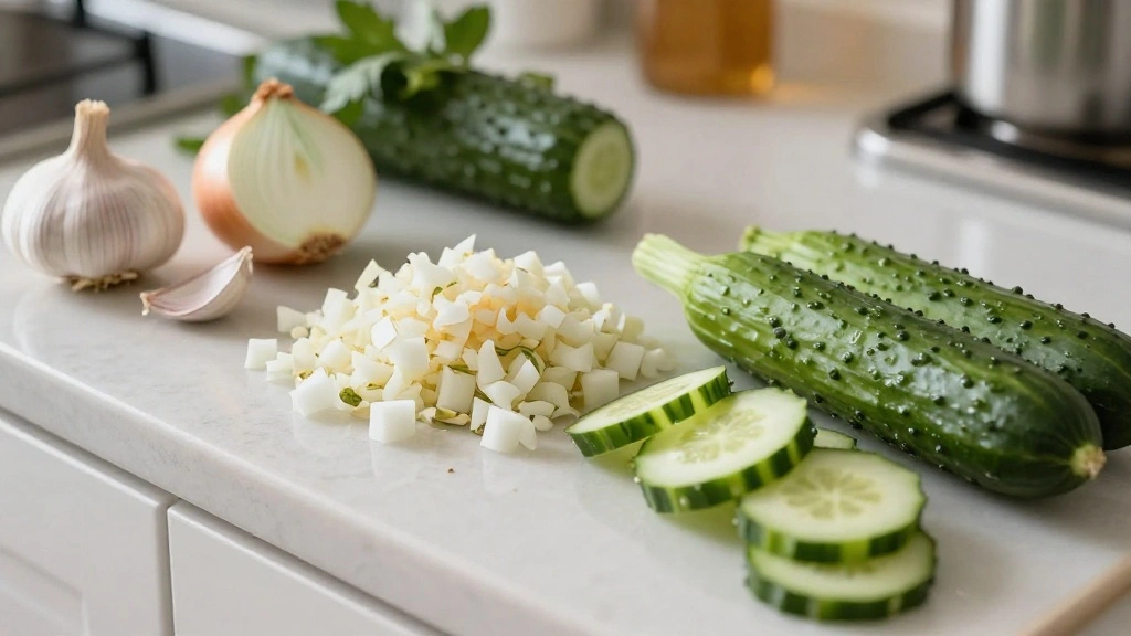 Greek Meatballs with Tzatziki Sauce (Tangy Dip) - Step 1: Prepare Ingredients